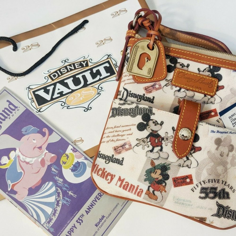 Dooney & Bourke Disney 55th Anniversary Letter Carrier Bag With Brochure